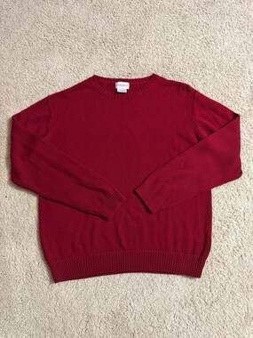 Knightsbridge Men's Red Crew Neck Knit Pullover Sweater Size Large